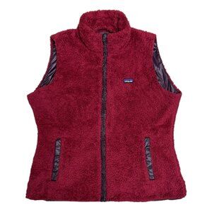 PATAGONIA Reversible 2-in-1 Faux Fur Designer Fleece Red Outdoor Vest Womens XL